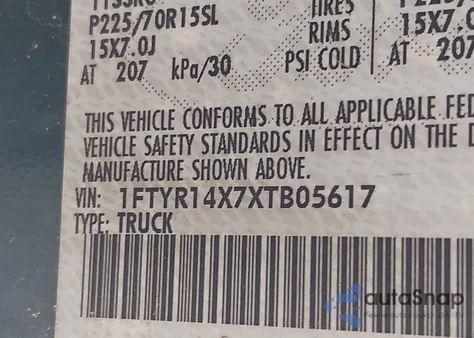 1999 Ford Ranger Super Cab из США, поврежденный, VIN 1FTYR14X7XTB05617